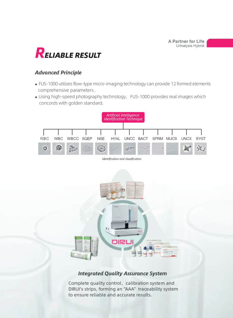 Analyseur d'Urine DIRUI FUS-1000 avec IA et Microscope à lumière polarisée