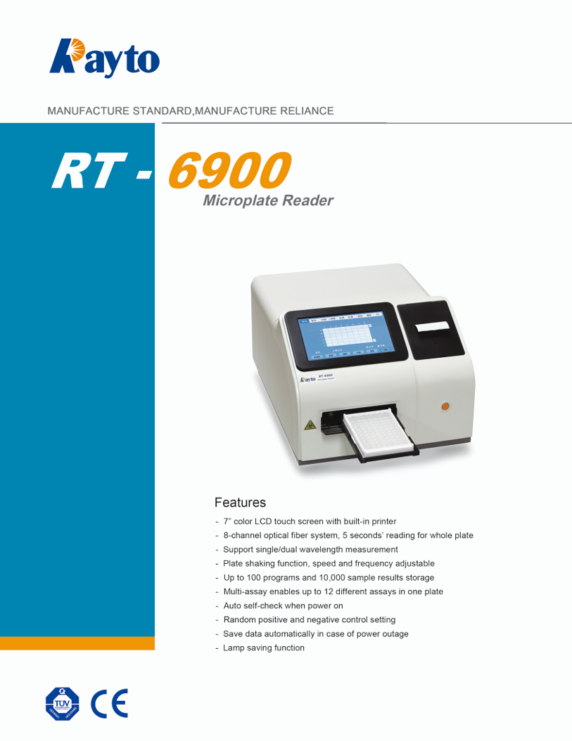 Lecteur microplate ELISA . RAYTO RT-6900